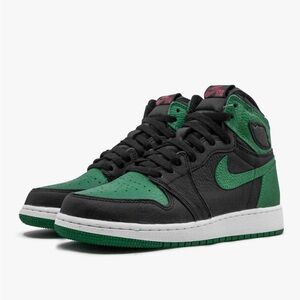 Air Jordan Youth Air 1 High Retro GS 575441 030 Pine Green Black - Size 5.5Y